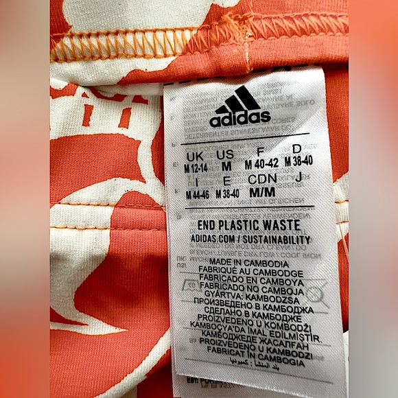 Farm Rio X Adidas Unity Orange Biker Shorts - Picture 5 of 8